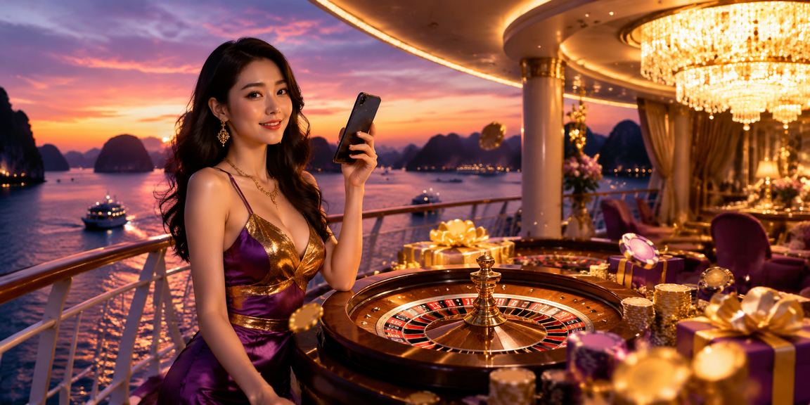 Trò chơi Roulette với đại cảnh vịnh Hạ Long