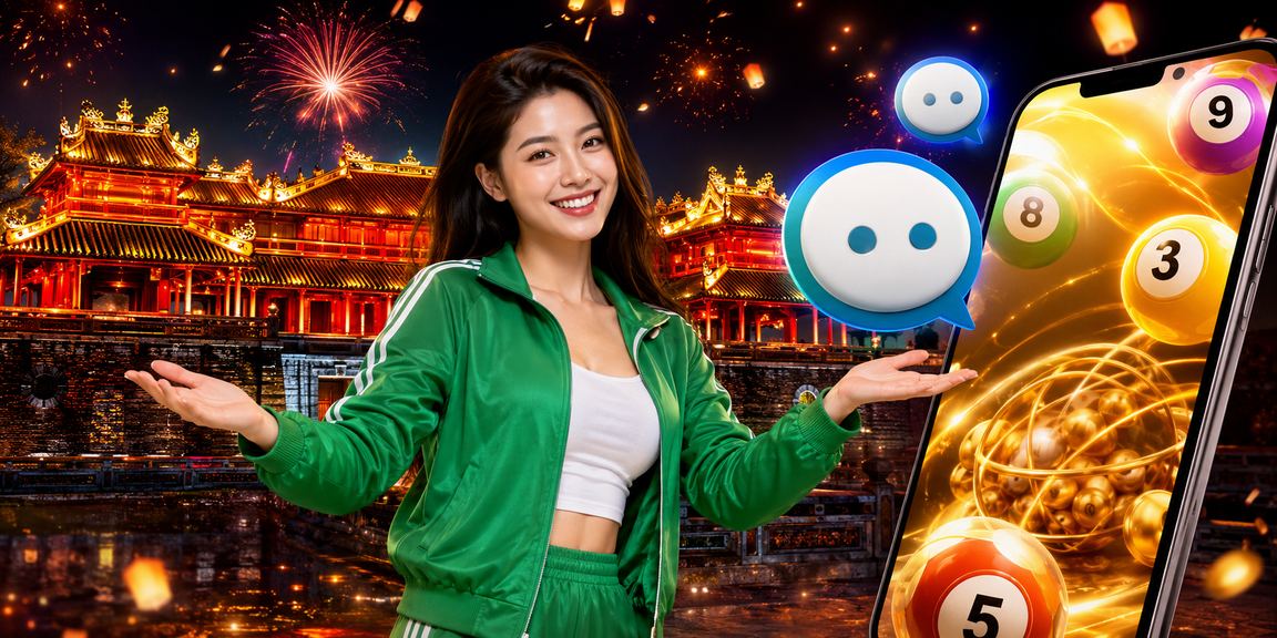 Khách giao dịch tài chính tại lễ hội xổ số Huế